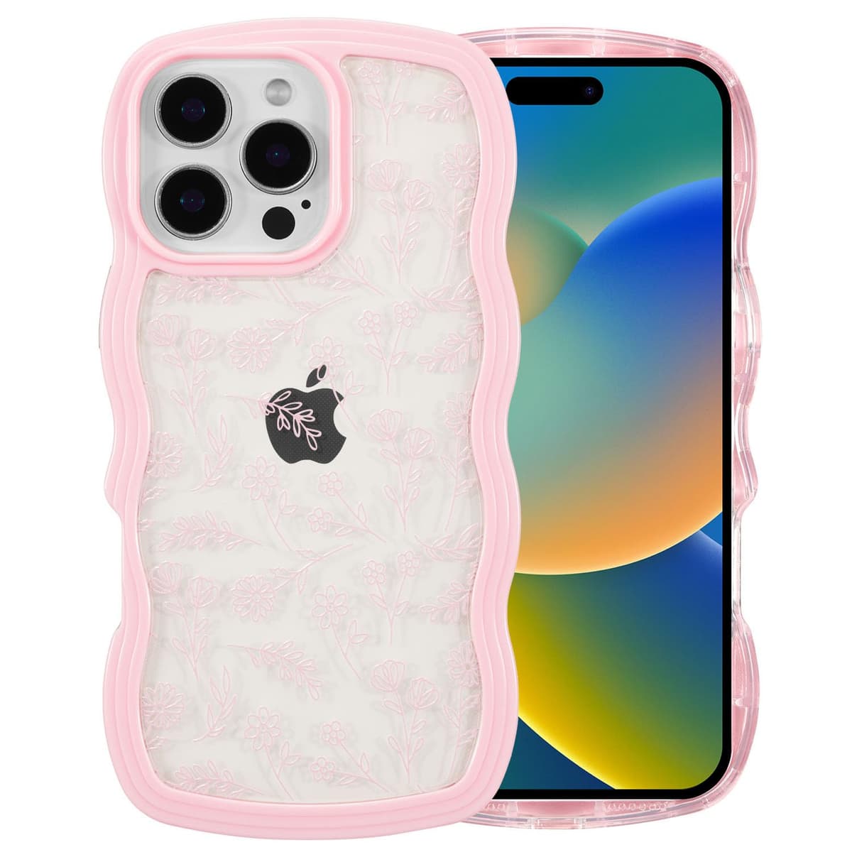 QLTYPRI Compatible with iPhone 11 Case, Cute Curly Wave Frame Clear Case for Girls Women, Transparent Soft Silicone TPU Bumper Shockproof Protective Phone Cover for iPhone 11 - Purple — view 101