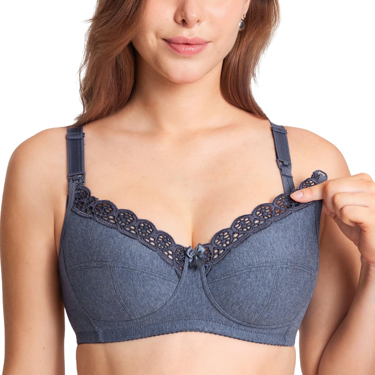 Gratlin Women's Nursing Bras Cotton Plus Size Maternity Wireless Comfort Breastfeeding Bra