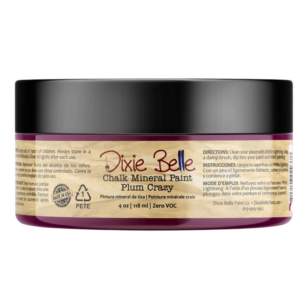 Dixie Belle Paint Company Chalk Finish Furniture Paint - Caviar (32oz) - Matte Black Chic Chalk Mineral DIY Furniture Paint — view 124