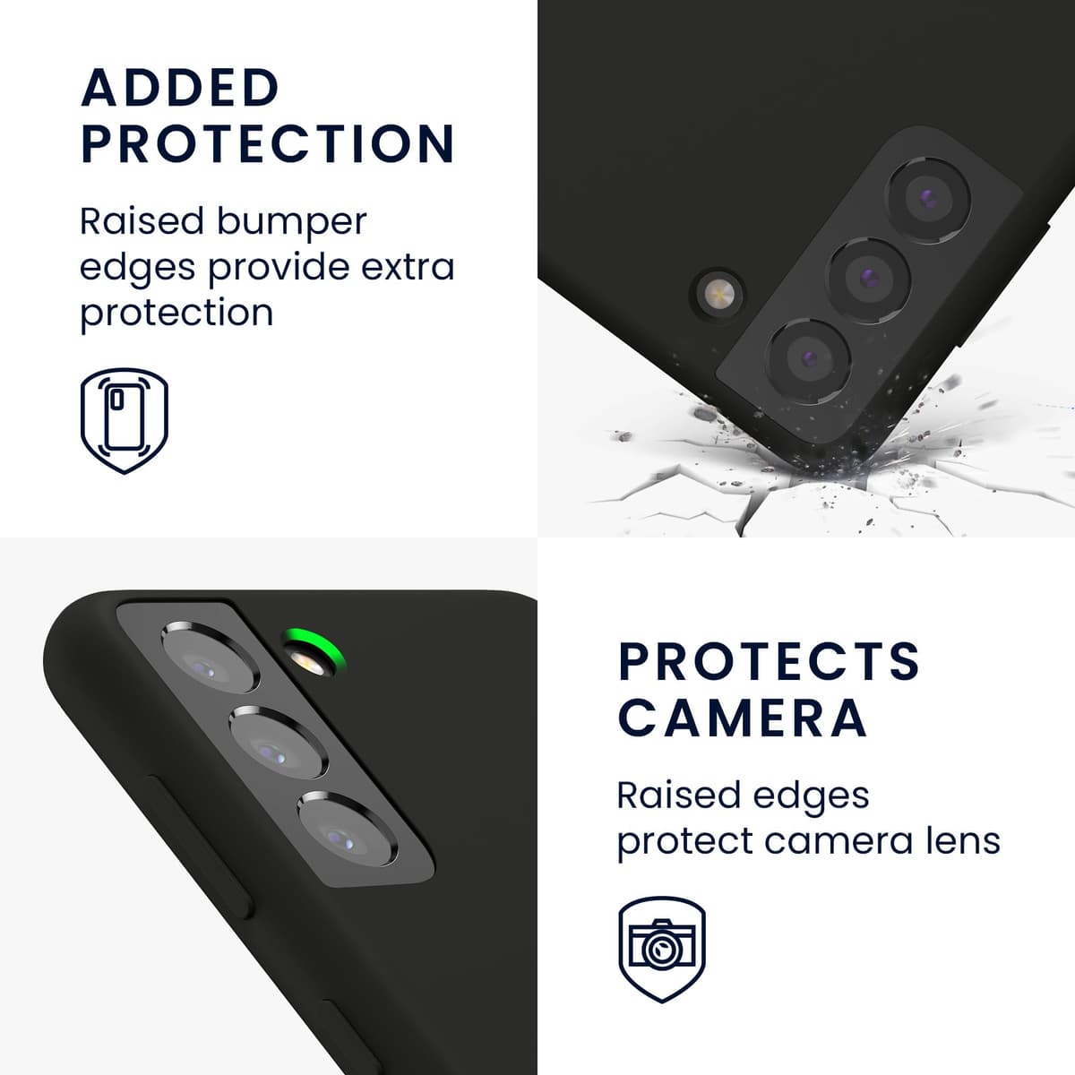 kwmobile Case for Samsung Galaxy S21 Case - Soft Cover - Shockproof Silicone - Wireless Charging Dark Grey — view 3