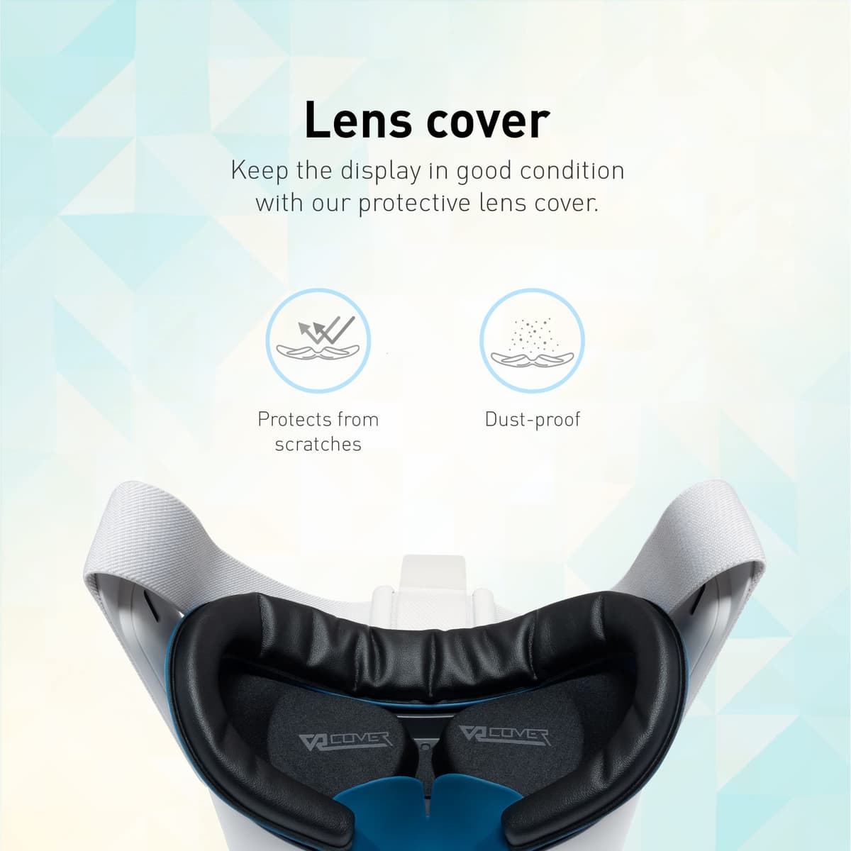 VR Cover Fitness Facial Interface Bracket & Foam Comfort Replacement with Lens Protector Cover for Oculus/Meta Quest 2 (Dark Blue & Black + Comfort Foam) — view 4