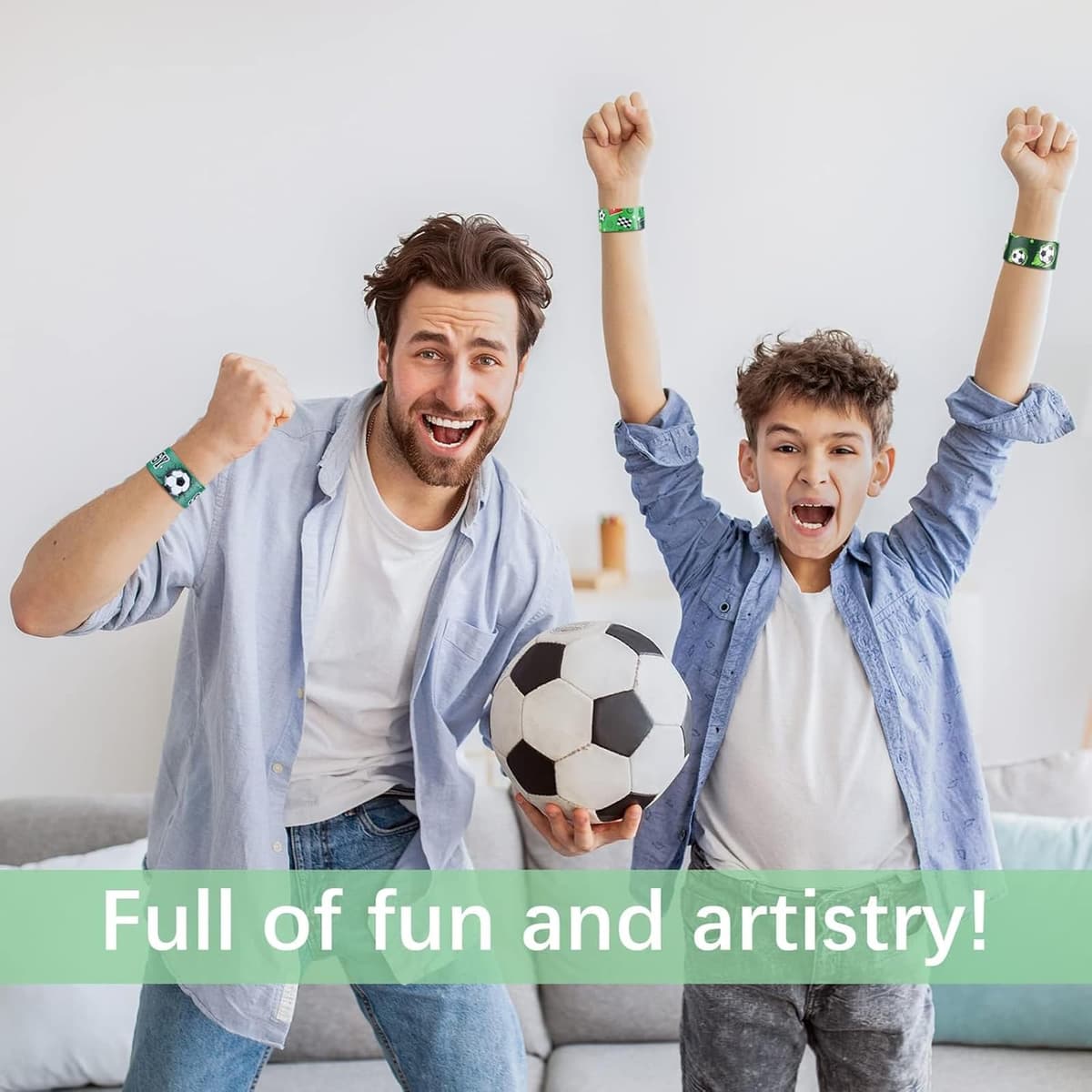 20PCS World Cup Football 2026 Football Gifts for Boy Slap Bands (Random Style) Colorful Wristbands Feature Bold Designs Including National Team ​Themes Game Day Decoration 22x3cm — view 5