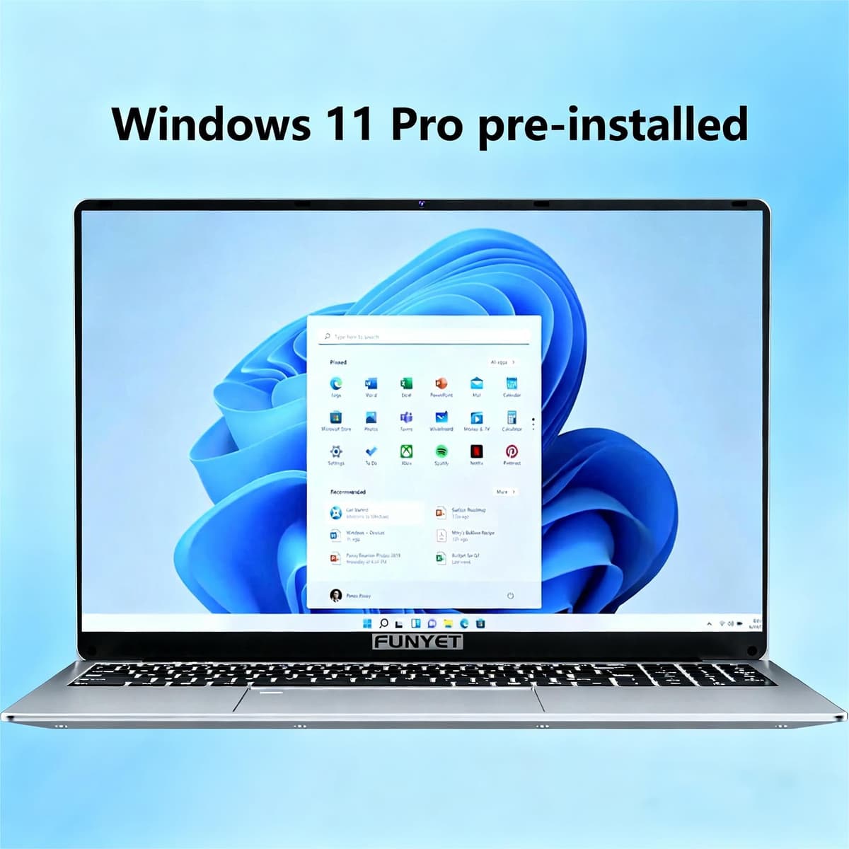 FUNYET Laptop Computer, Gaming Laptop 2026 Windows 11 Pro, 16 Inch Lap Top PC, 16GB RAM 512GB SSD, Intel 12th Gen Processor(up to 3.4GHz), Backlit Keyboard, Fingerprint Unlock, FHD, 2 Years Warranty — view 5