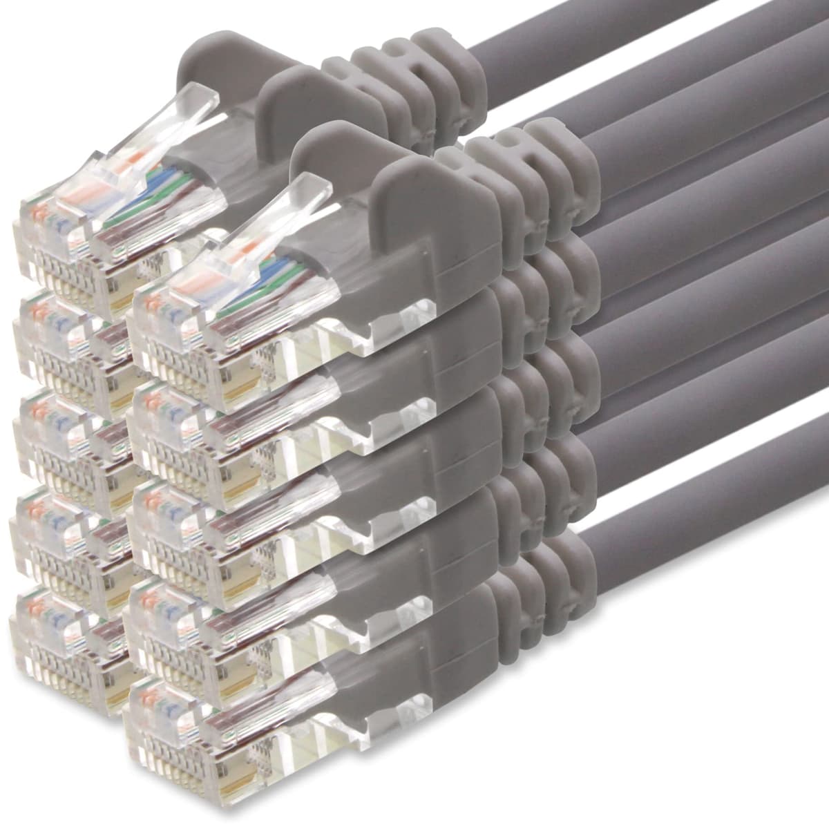 1aTTack.de 0.25m - black - 10 pieces - (PACK) - CAT.6 CAT6 Ethernet LAN network cable 1000 Mbit/s patch cable — view 12