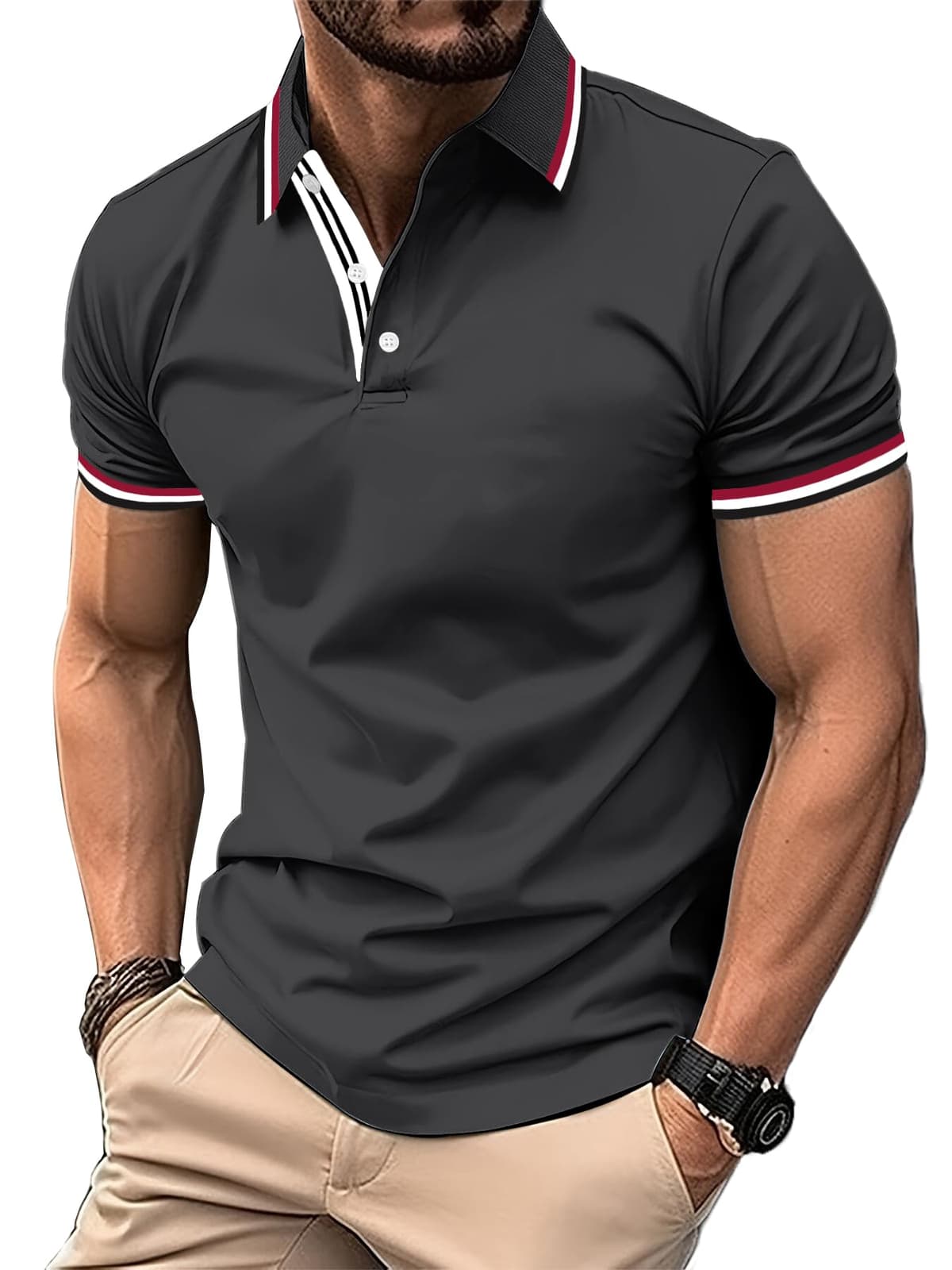SwissWell Polo Manga Corta para Hombre Polo Shirt de Secado Rápido Polo de Golf Verano Outdoor Transpirable Camisetas — view 23