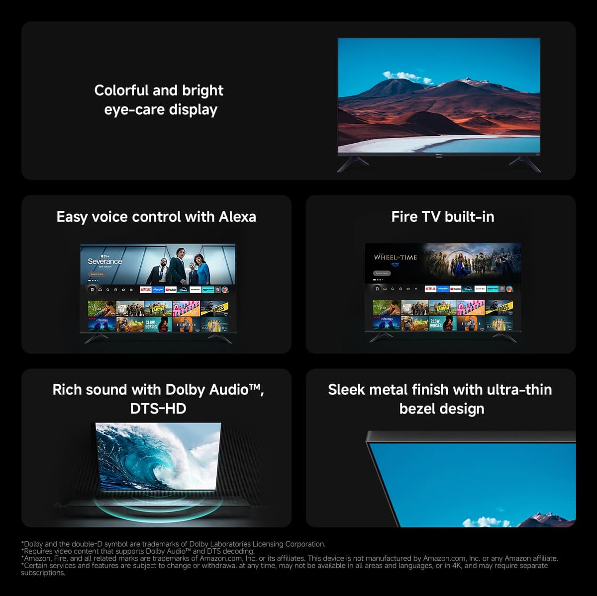 XIAOMI TV F 32, 32 Inch (81 cm), HD, Smart TV, Fire TV, Dolby Audio™, DTS Virtual:X, DTS-HD, Alexa Voice Control, Works with Apple AirPlay — view 2