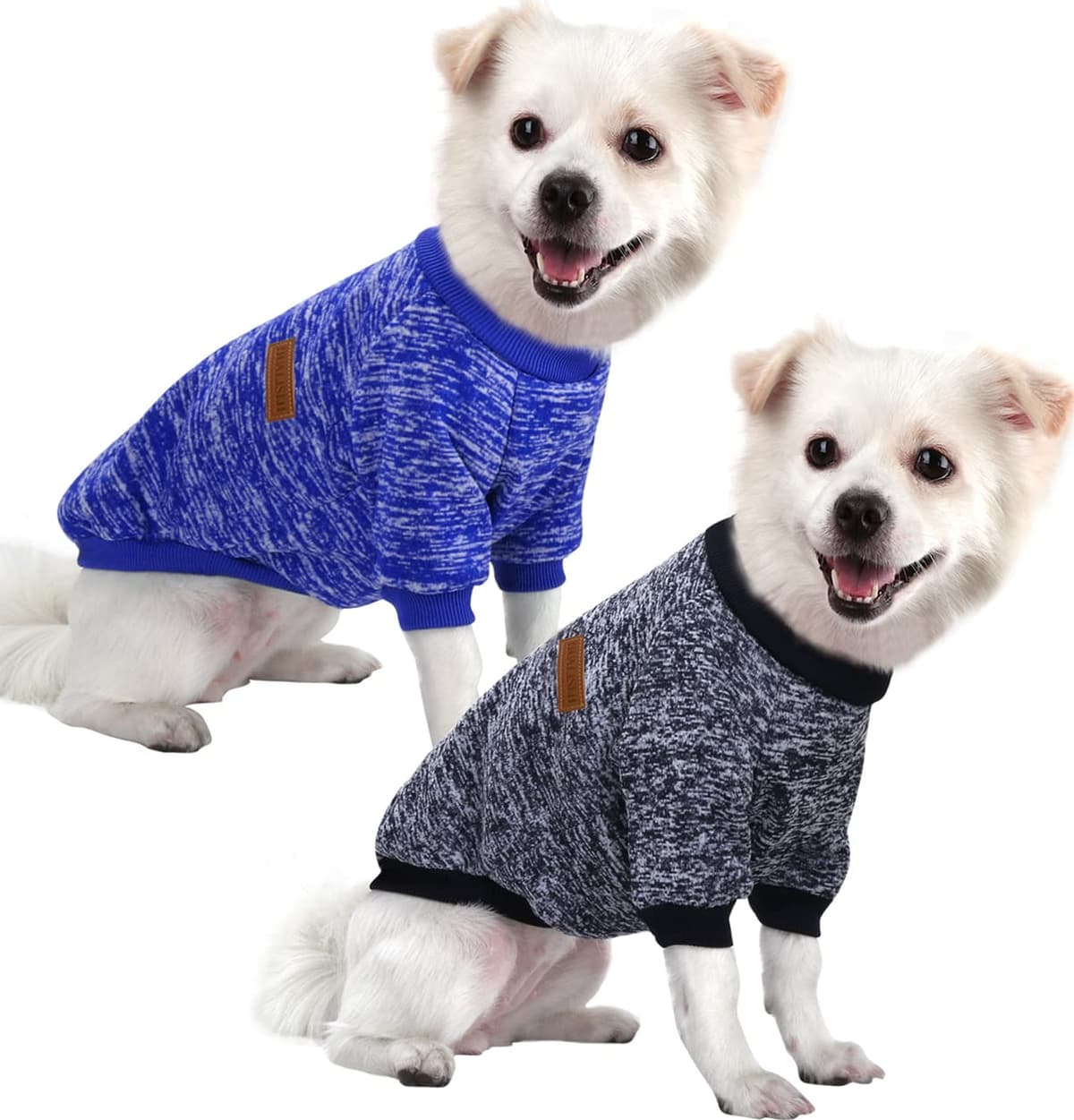 Dog Jumper Medium Chihuahua Jumper Christmas Sweater Fleece Inside Soft Cozy, Colour Vibrant Easy to Take On and Off (Pink+Grey, M) — view 9