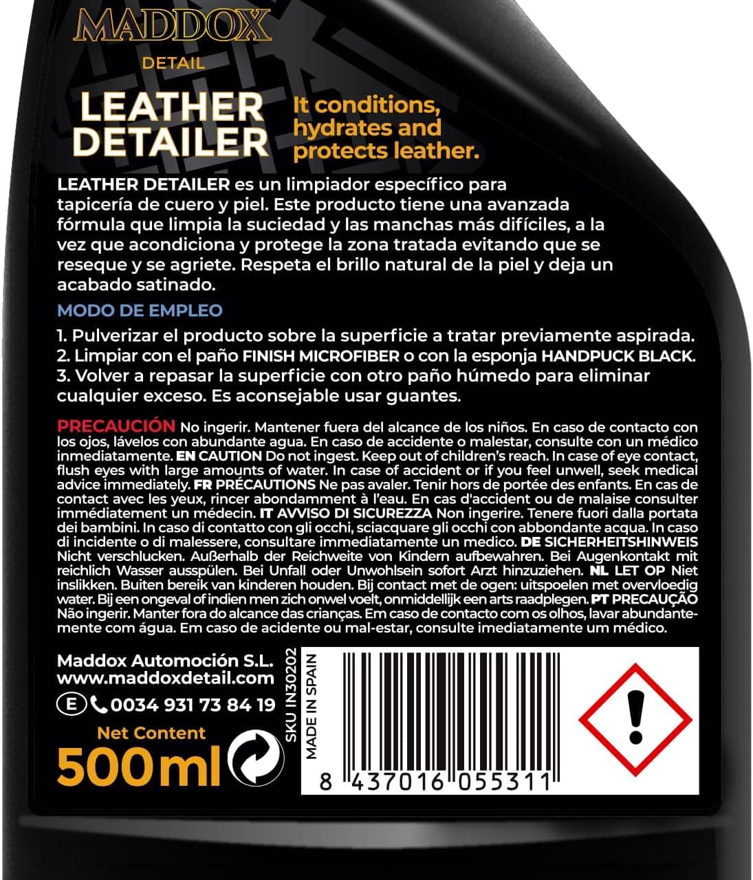 Maddox Detail - Car Leather Cleaner and Conditioner | Car Cleaning Skin Treatment | Cleaning Car Leather and Removal of Dirt  — view 2