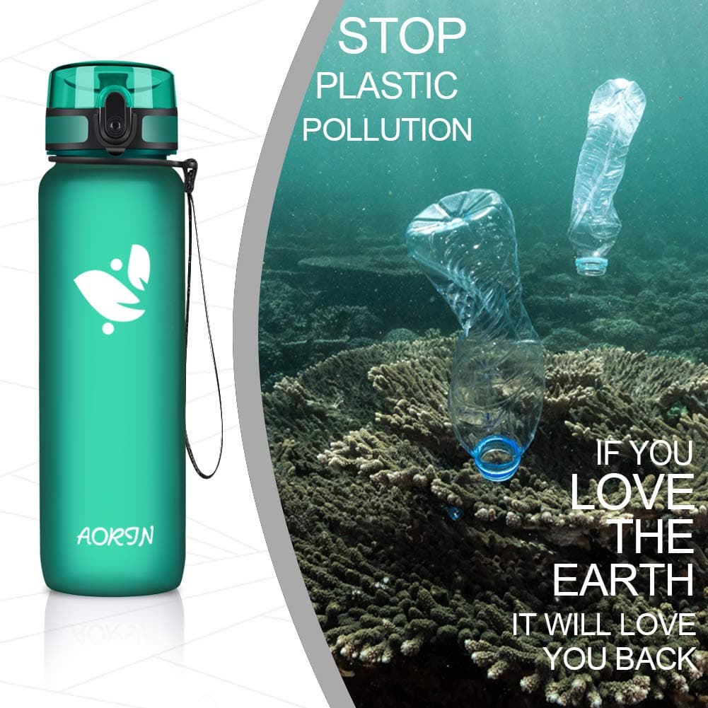 AORIN Botella Agua Deporte -350ml/500ml/750ml/1000ml - Botella Agua Niños Sin BPA，Impermeable y Reutilizable，Apertura con un Solo botón，Aplicar a Sport, Gimnasio, Trekking，Bicicleta — view 7