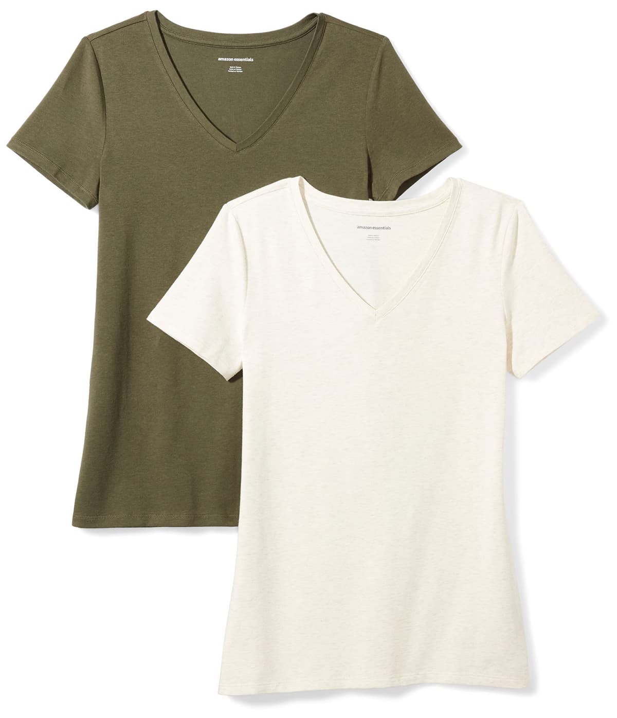 Amazon Essentials Camiseta de Manga Corta y Corte Estándar (Opciones de Cuello Redondo y Cuello en V) Mujer, Paquetes Múltiples — view 65