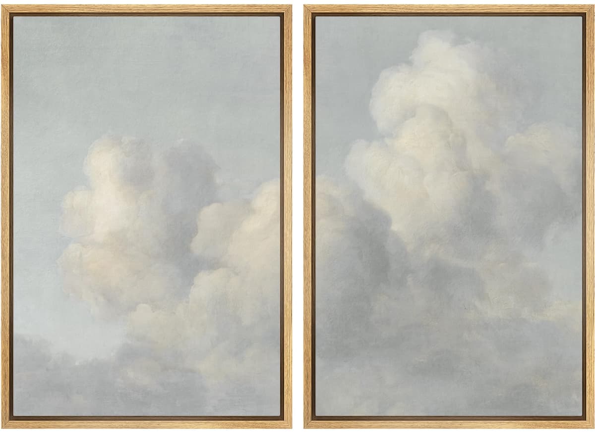 MUDECOR Framed Canvas Print Wall Art Set Watercolor Pastel Duotone Tan Landscape Abstract Shapes Illustrations Modern Art Decorative Contemporary for Living Room, Bedroom, Office - 24"x36"x2 Natural — view 68