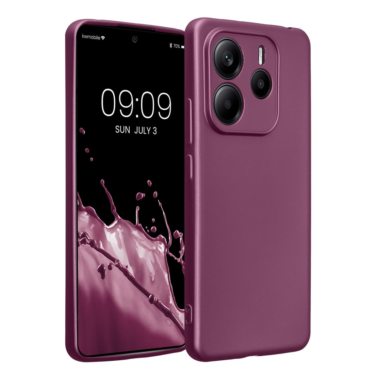 kwmobile Carcasa Compatible con Xiaomi Redmi Note 14 Pro 5G / Poco X7 Funda - Funda Ultrafina de TPU con Bordes elevados - Lavanda Metalizado — view 292