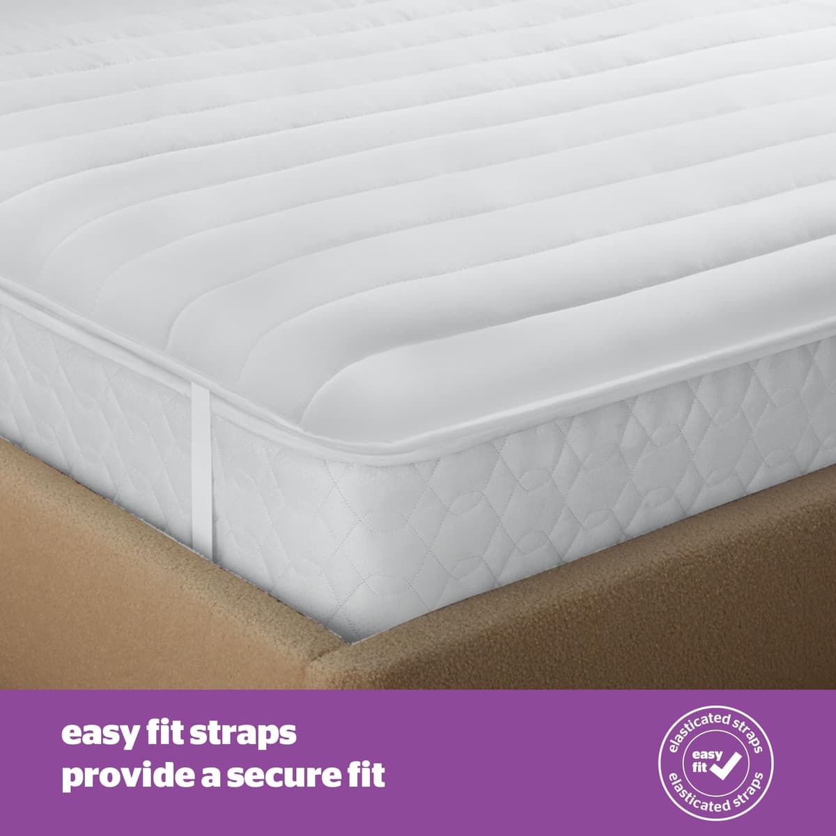 Silentnight Deep Sleep Mattress Topper Double Bed - Soft Supportive Comfortable Durable Bed Topper with Easy Fit Elasticated Straps - Hypoallergenic and Machine Washable - Double - 190x135cm — view 5