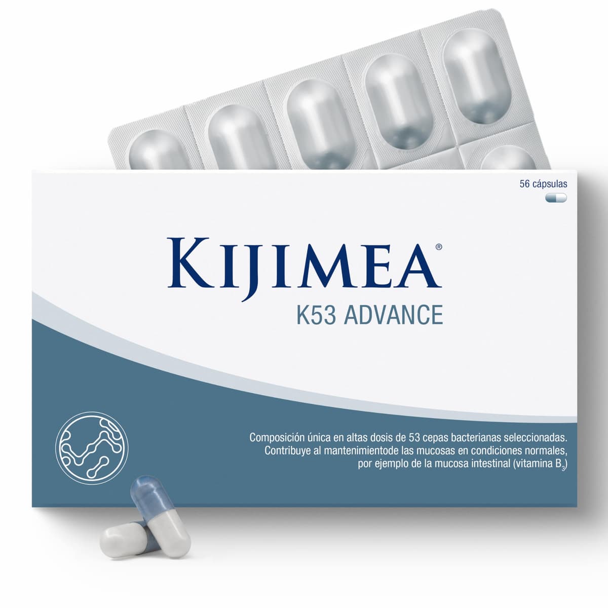 Kijimea K53 Advance - Cápsulas de bacterias intestinales de alta dosis, 53 cepas de microcultivos seleccionadas de la flora intestinal, con biotina, >500 mil millones de UFC por paquete - 28 cápsulas — view 10
