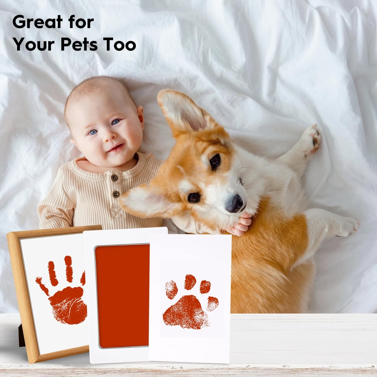 TATUNER Baby Hand and Footprint Kit Inkless - Mess Free Ink Pad, Paw Print Kit for Dogs and Cats, Safe Clean Touch Ink Pads for Newborn Handprints — view 81