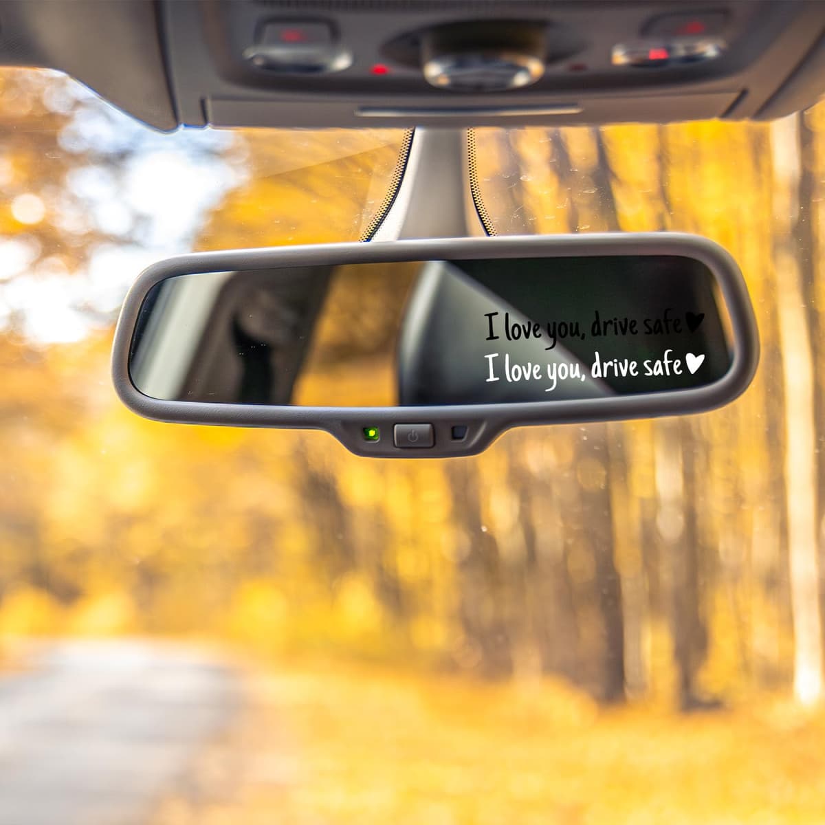 10Pcs I Love You Drive Safe Mirror Sticker, I Love You Drive Safe Car Decals Rear View Mirrors Sticker Cute Car Decals for Women Rear View Mirrors Safety Reminder Gift (Black and White) — view 3
