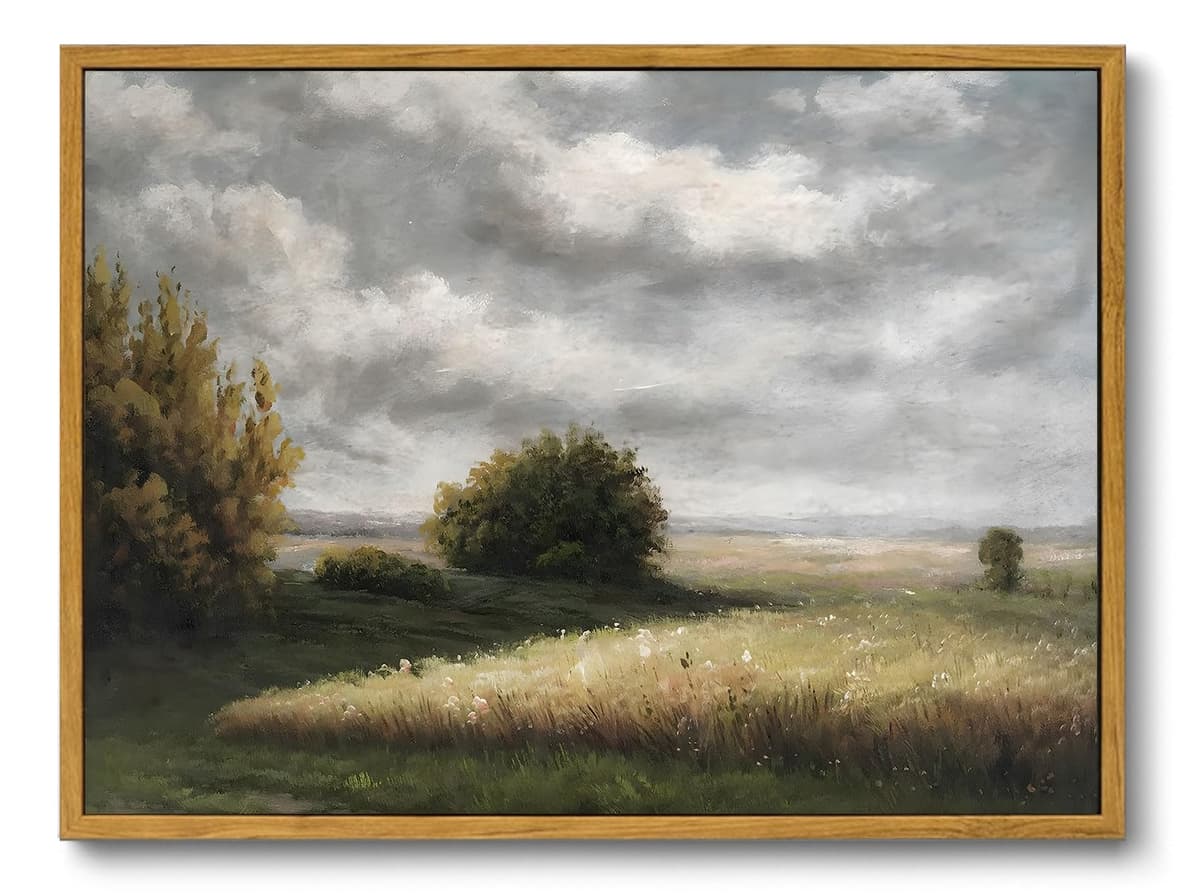 OIQArtOIQ Framed Canvas Wall Art,Vintage Decor,Landscape Nature Country Wildflower Paintings Farmhouse Pictures Modern Artwork Rustic Fall Flower Prints Cottagecore Office Living Room Bedroom Bathroom — view 107