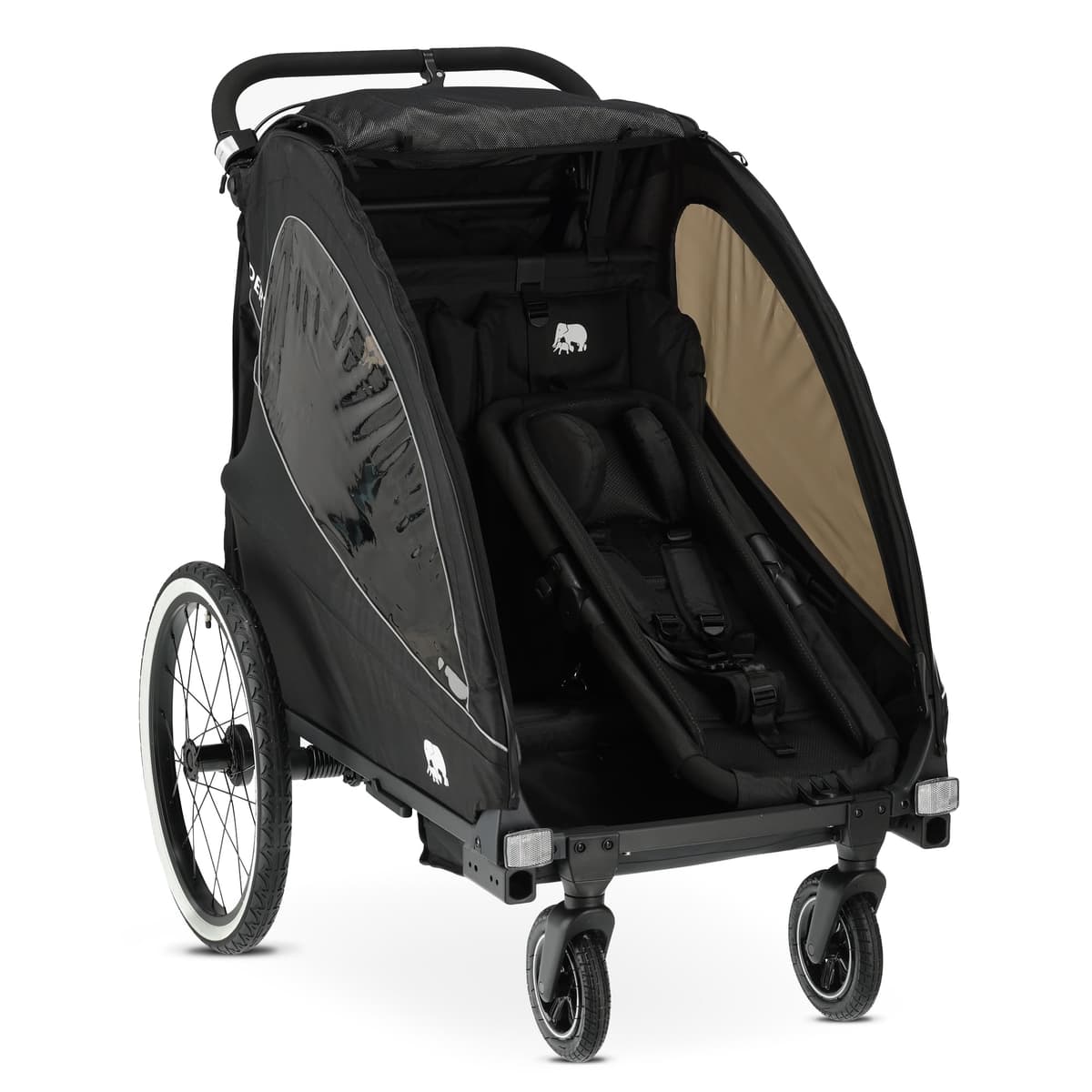 DERYAN Baby Seat for Bicycle Trailer - Toddler Insert with 5 Point Harness - Suitable from 6 Months - Soft Padded & Safe - Black — view 3