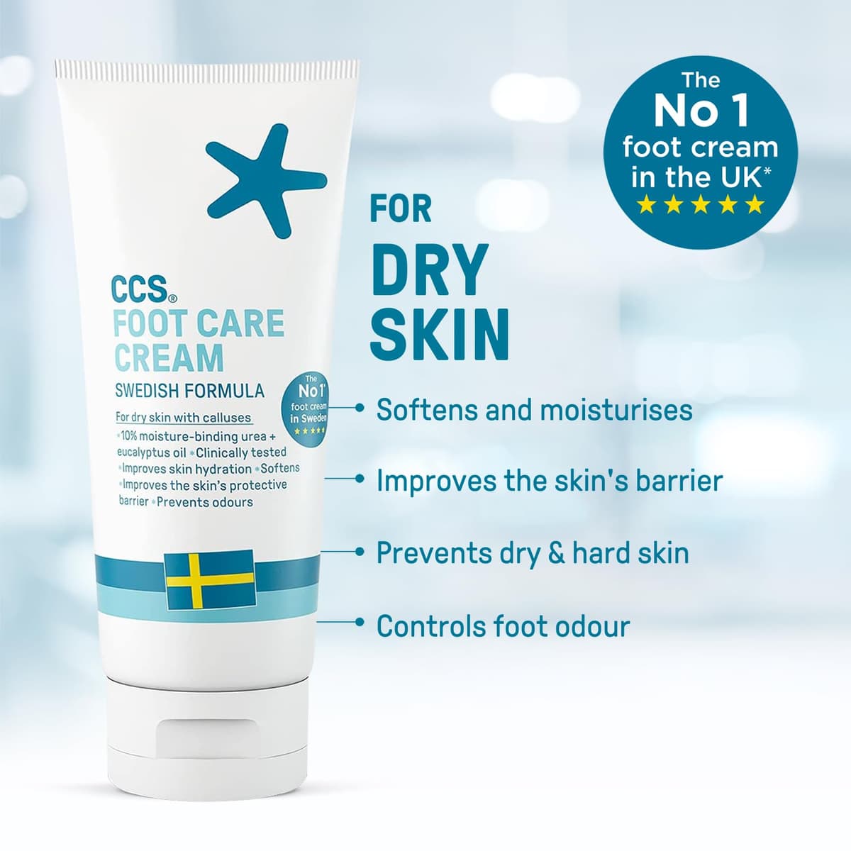 CCS Professional Foot Care Cream 175 ml - Moisturise and Protect Dry and Callused Feet, Contains 10% Urea and Eucalyptus Oil, Clinically Tested, Suitable for Diabetics — view 2
