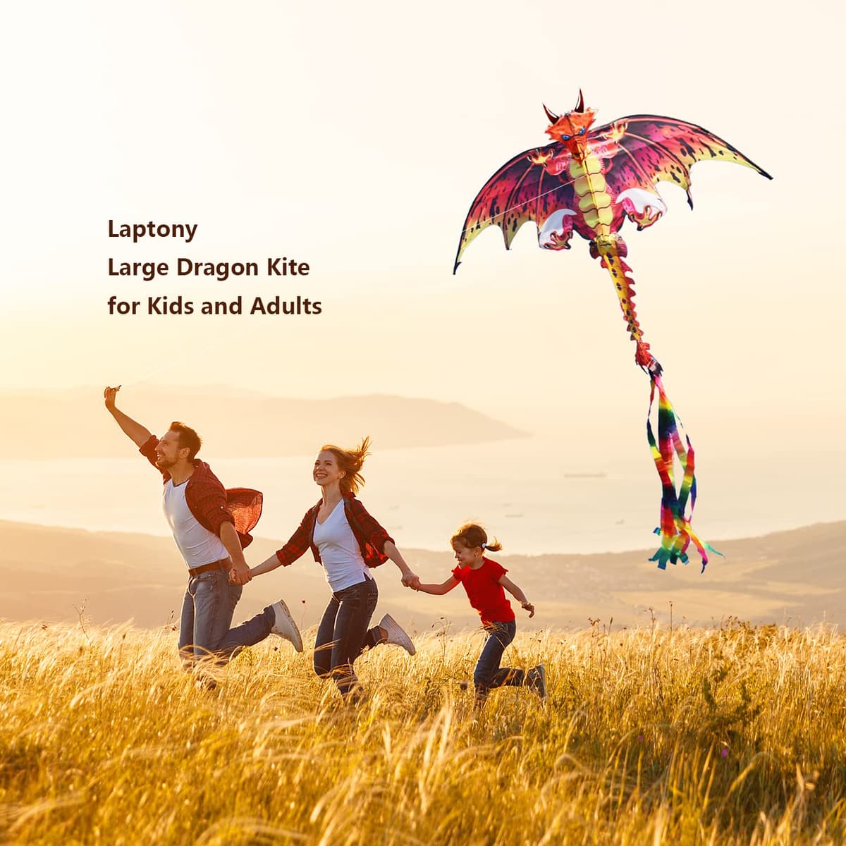 Laptony Dragón Cometa Precioso para Juegos y Actividades al Aire Libre, Fácil de Volar y Montar, Cometa para Deportes al Aire Libre de Verano en Parque o Playa — view 6
