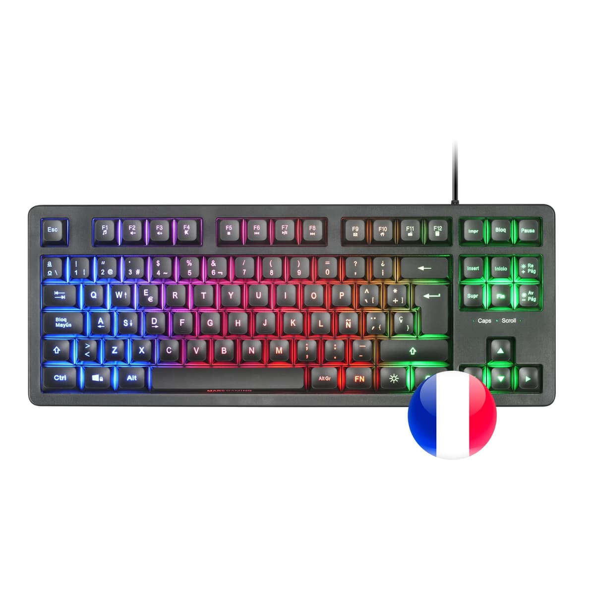 Mars Gaming MKPRO, US, Teclado Mecánico Gaming Completo, RGB Chroma, Switches Hot-Swap Mecánicos, Antighosting, Rueda de Control, Software, Multiplataforma, Switch Silent, Blanco — view 48