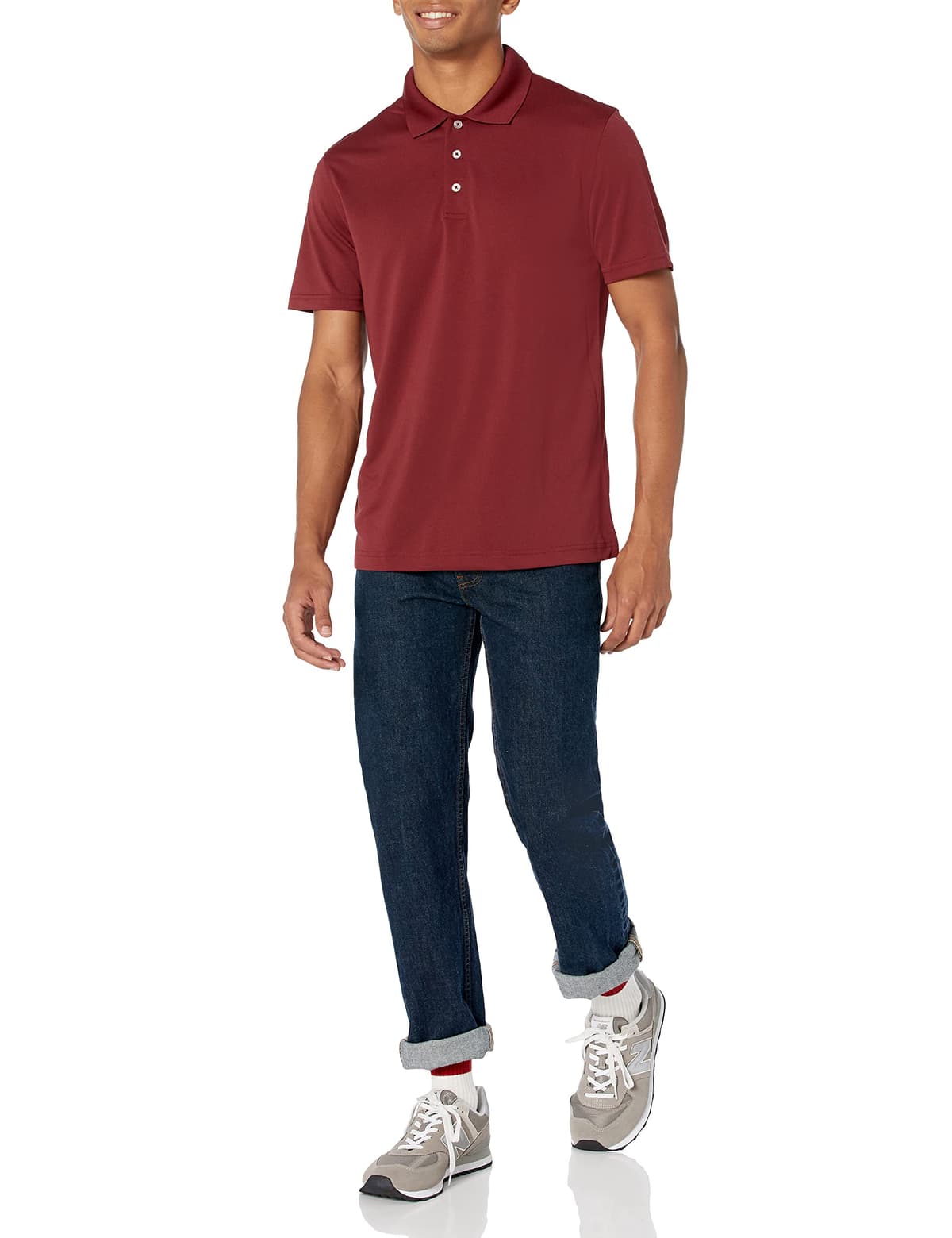 Amazon Essentials Polo de Golf de Secado Rápido de Ajuste Entallado - Colores interrumpidos Hombre — view 4