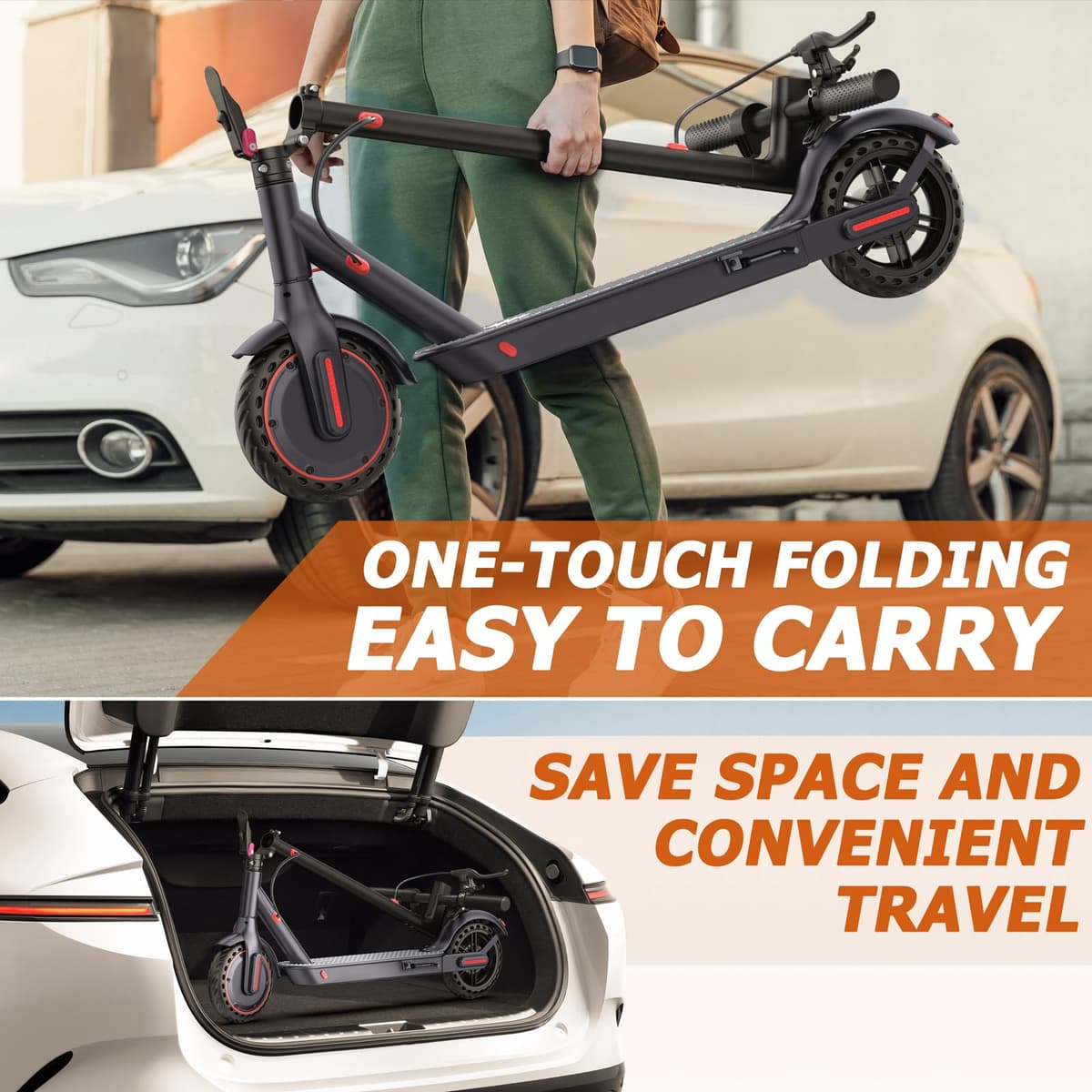 Qlaway 8.5/10" Electric Scooter for Adults 350W Motor Top Speed 25/30/35 KM, Trotinette Electrique Up to 25-35 KM Range, Bearing 265 LBS — view 5