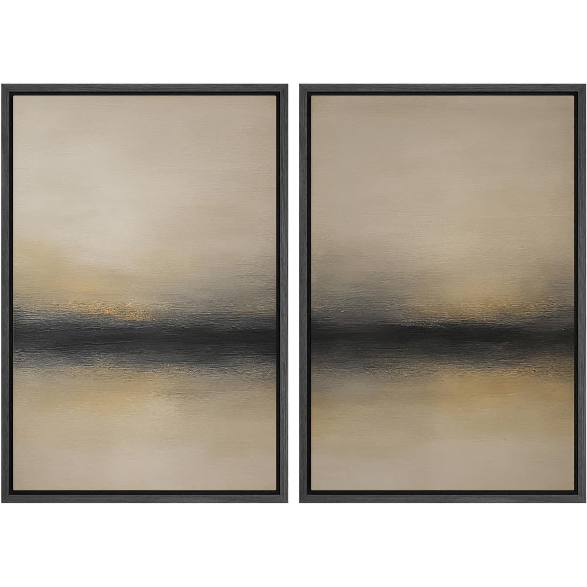 MUDECOR Framed Canvas Print Wall Art Monochromatic Gradient Abstract Minimalist Gray Illustrations Modern Art Decorative Bohemian Colorful Chic for Living Room, Bedroom, Office - 16"x24"x2 Black — view 26