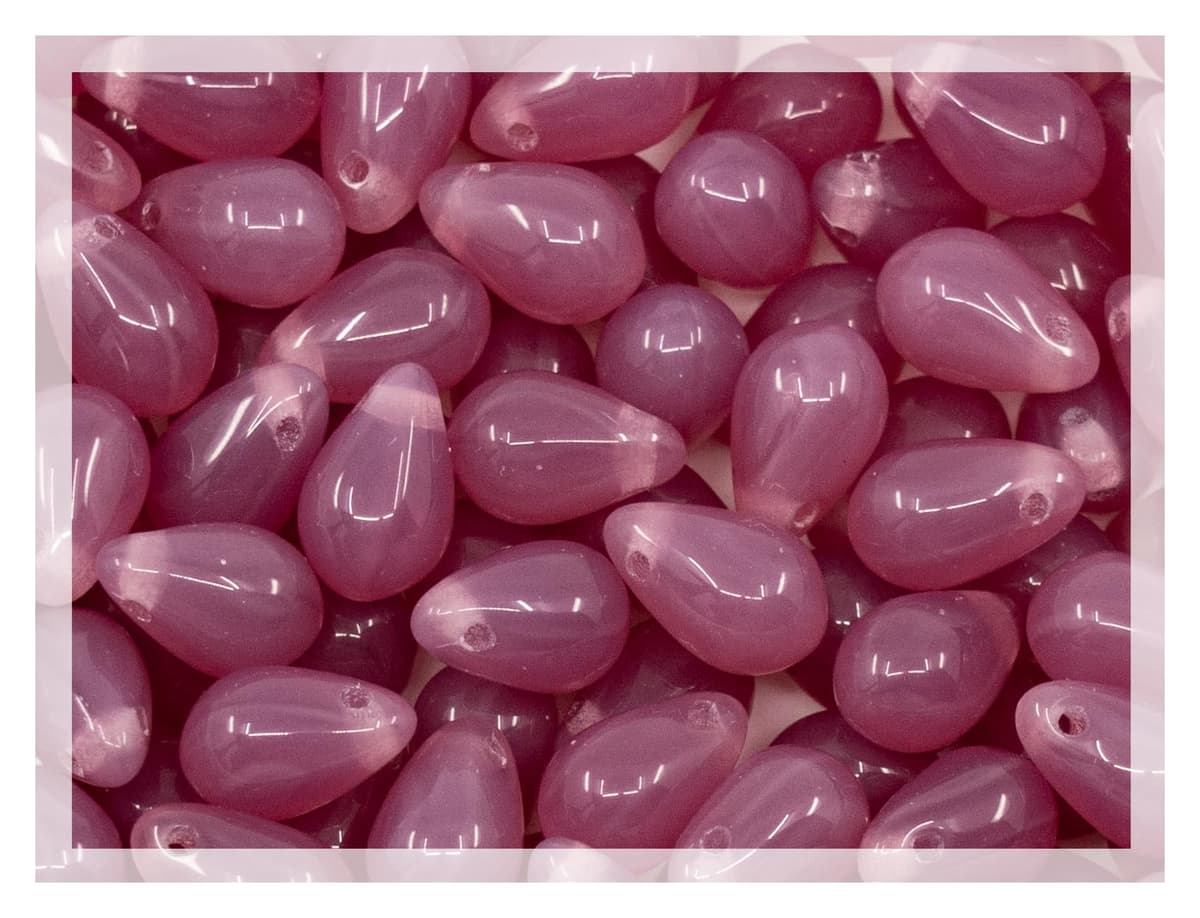 Czech 50-Piece Glass Beads, 6x9mm, Teardrop Siam Red — view 13