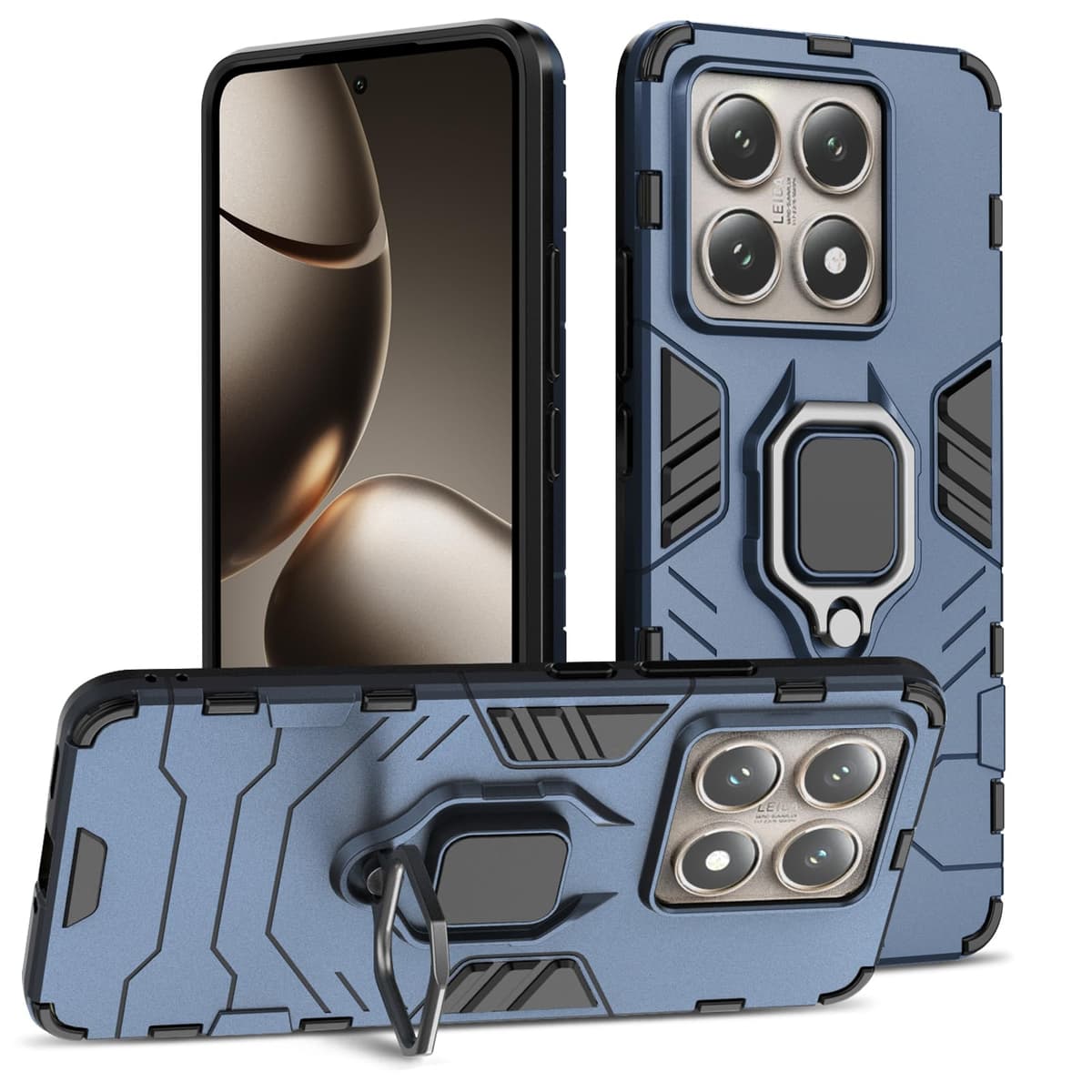 Funda para CMF Phone 2 Pro, Carcasa Antigolpes con Soporte anular metálico, Case Protectora de Grado Militar, Negro — view 1154