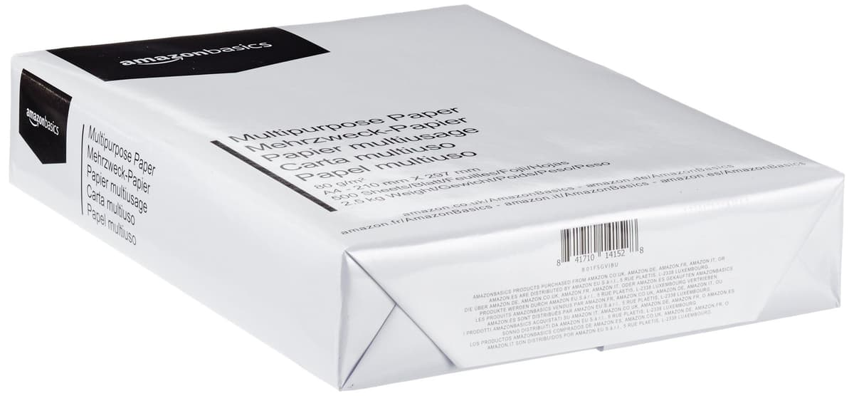 Amazon Basics Multi-Purpose Copy Printer Paper, A4 80 GSM, 2500 Count (Pack of 5), White — view 3