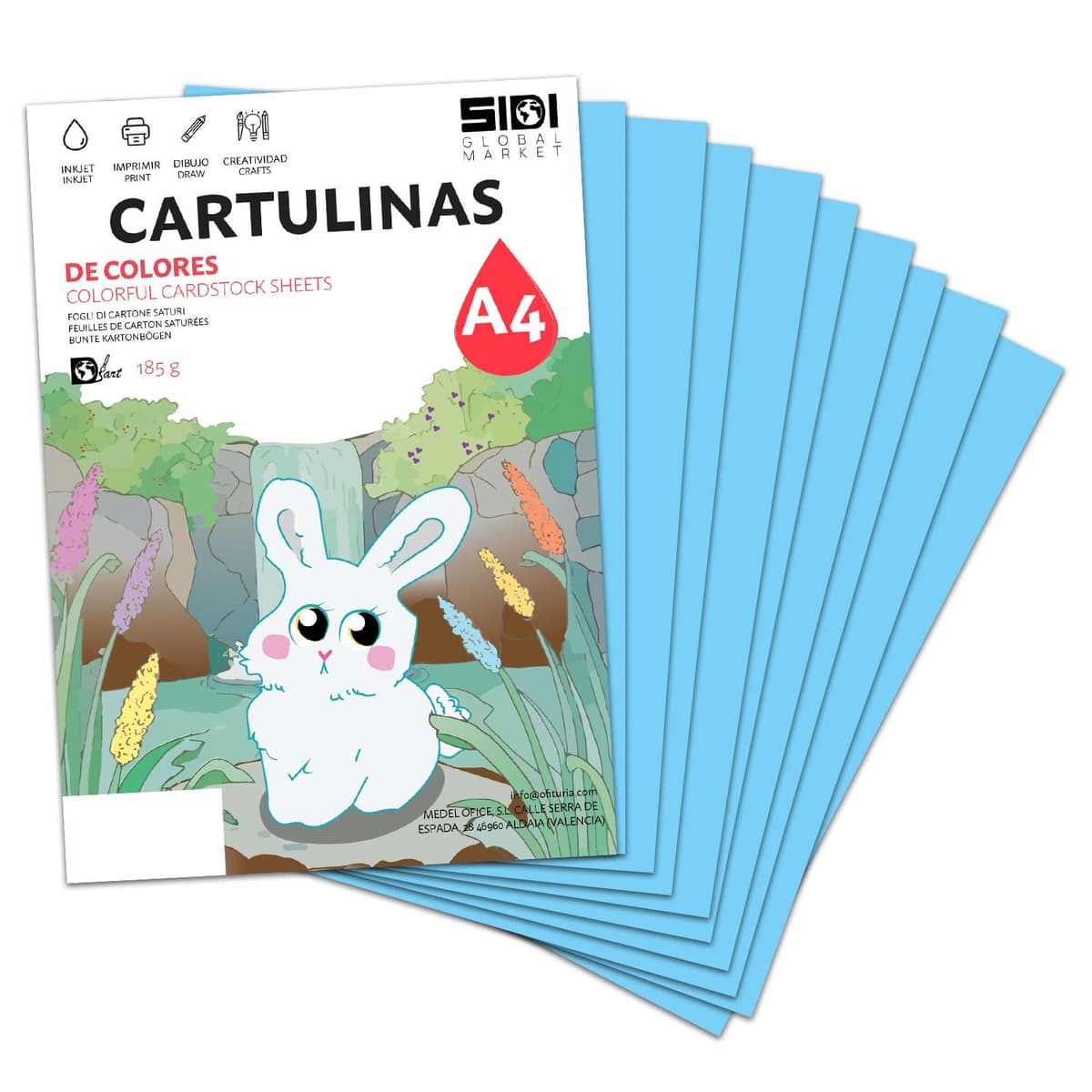 Cartulina A4 Azul Metalizada 230 g Cartulina Brillo Reflectante para Manualidades, Scrapbooking, Impresora Inkjet y Láser, Papel Cartulina Premium Metalizado – SIDI (azul metalizado, 25h) — view 24