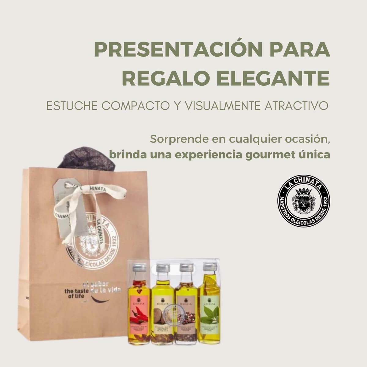 La Chinata Estuche 4 Condimentos con AOVE | Selección de Aceites de Oliva Virgen Extra Aromatizados (Albahaca, Guindilla, Boletus y Ajo) | Pack Gourmet | Regalos | 4x100ml — view 4