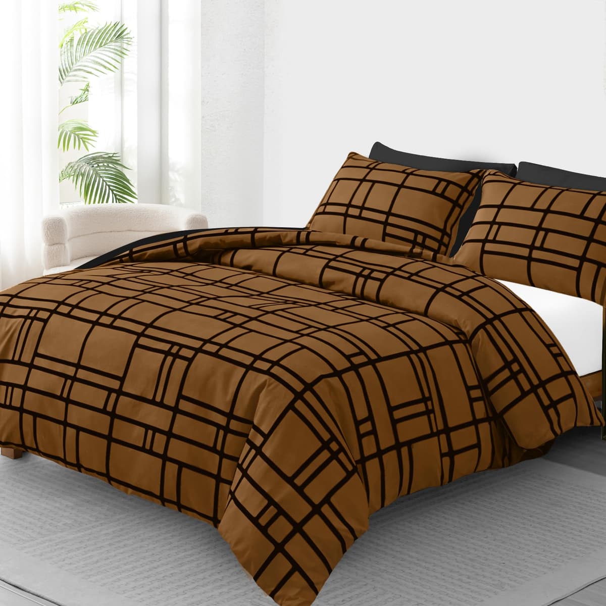 Pamposh 3 Pcs Single Duvet Cover Set with Matching Black Single Fitted Sheet 40 cm Extra Deep Pocket - UltraSoft Breathable Premium Microfibre Reversible Quilt Cover Bedding Set For All Seasons — view 43