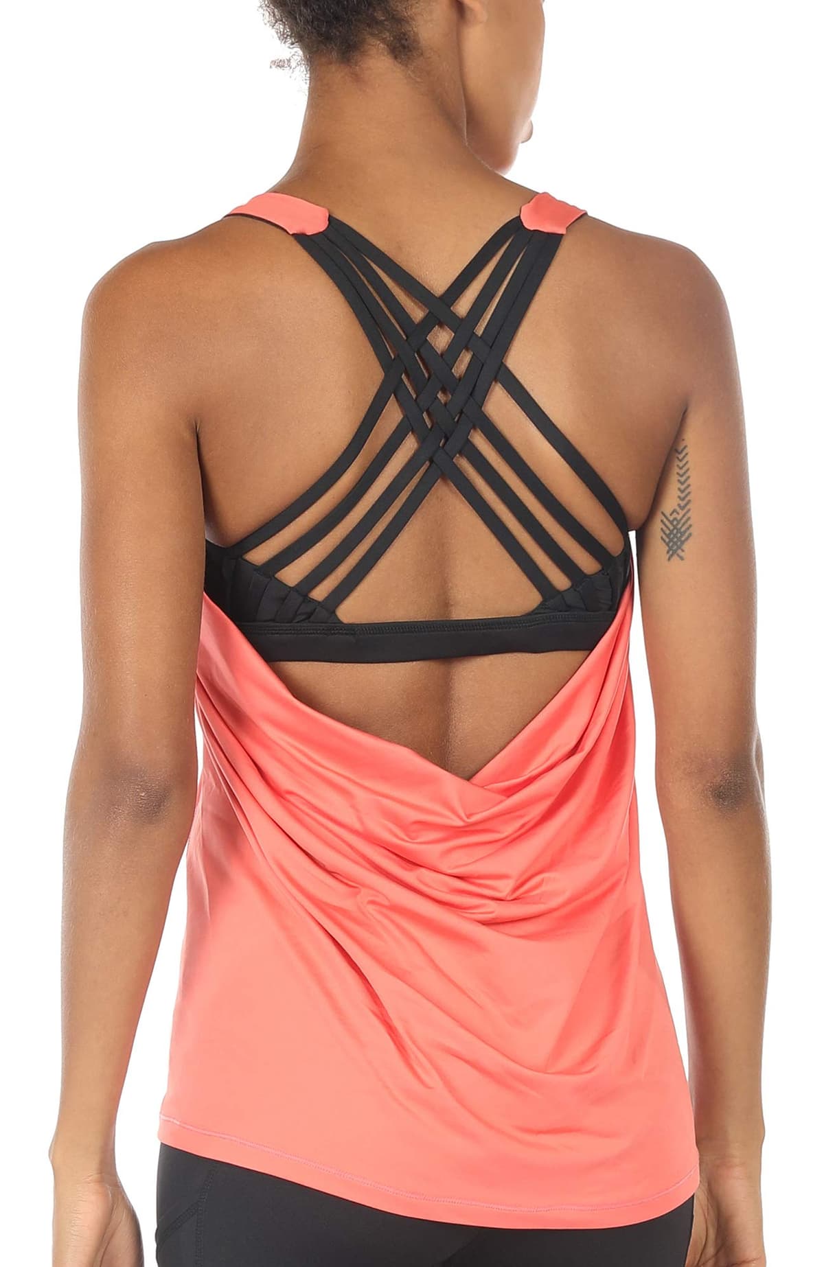 icyzone Camisetas de Yoga para Mujer con Brasier Integrado para Entrenamiento, Gimnasio, Chaleco Deportivo — view 9