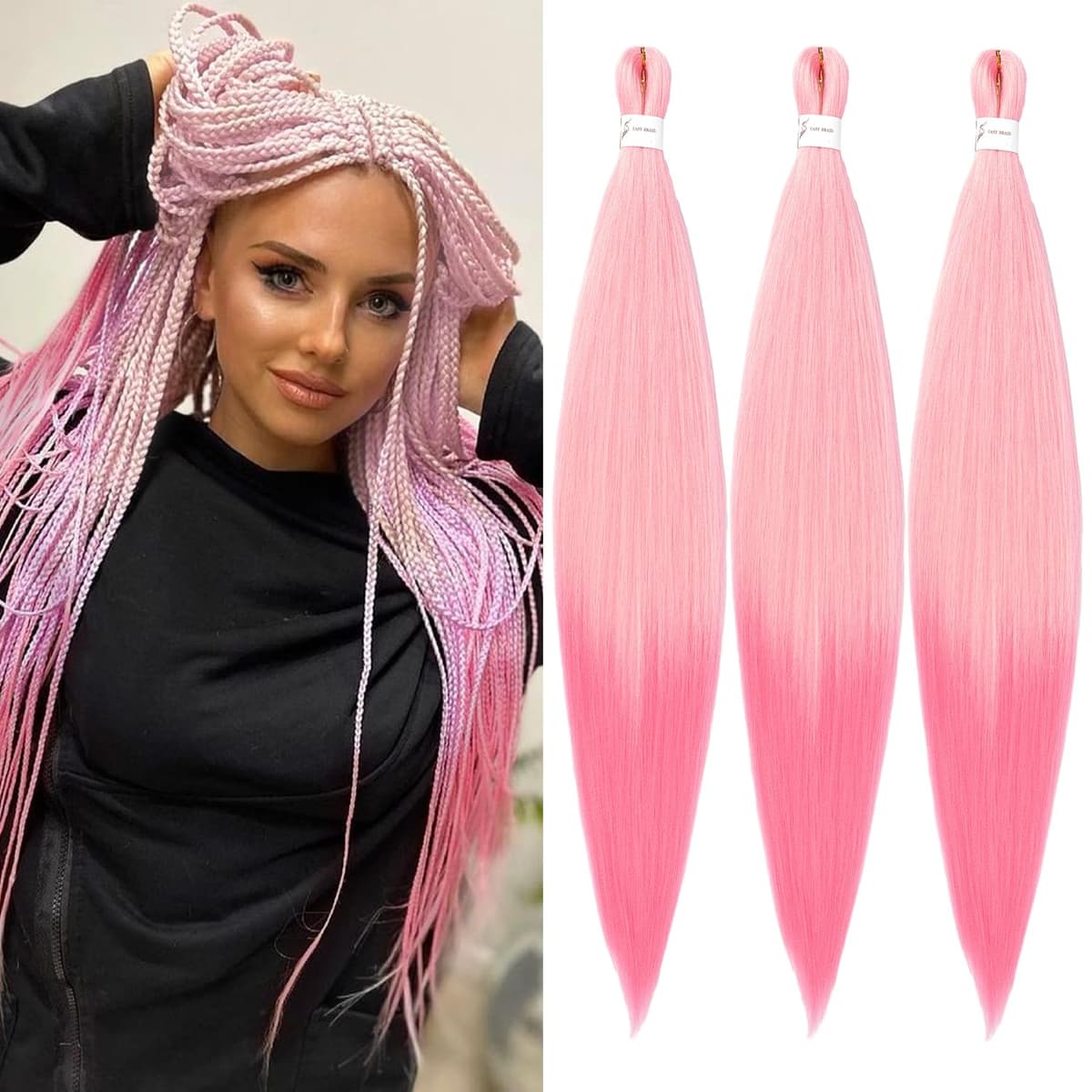 YDDM Capelli Per Treccine Africane Azul Extension Treccine Texture Yaki Easy Install per Principianti 26 Pollici 3 Pezzi Capelli Leggeri e Naturali per Box Braids, Twist e Crochet — view 89
