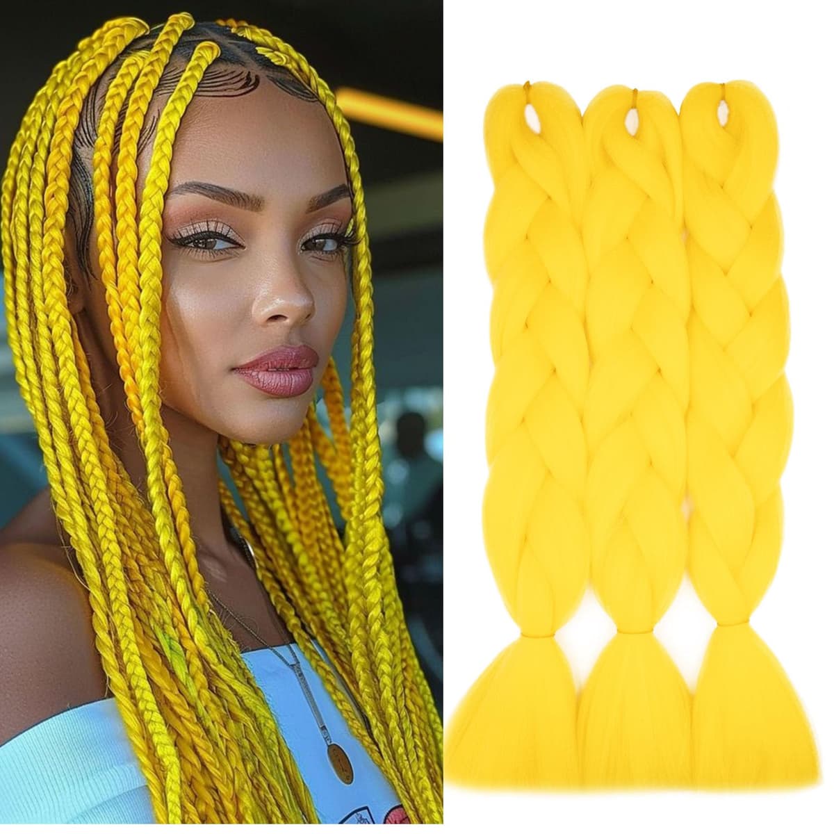 24" Braiding Hair Extension Jumbo Braids Synthetic 3bundles/pack Crochet Hair Afro Box Braid Heat Resistent (Dark Purple) — view 87