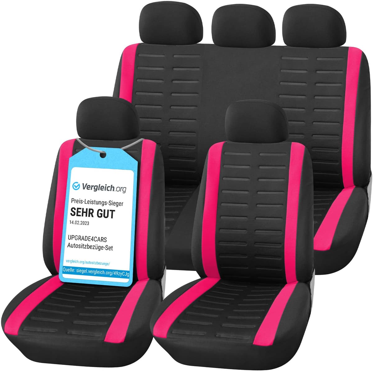 Upgrade4cars Fundas Asientos Delanteros Coche Universales Negro | Cubre Universal | Protector de Asiento Delantero para Conductor y Copiloto | Accesorios Interior Decoracion — view 22