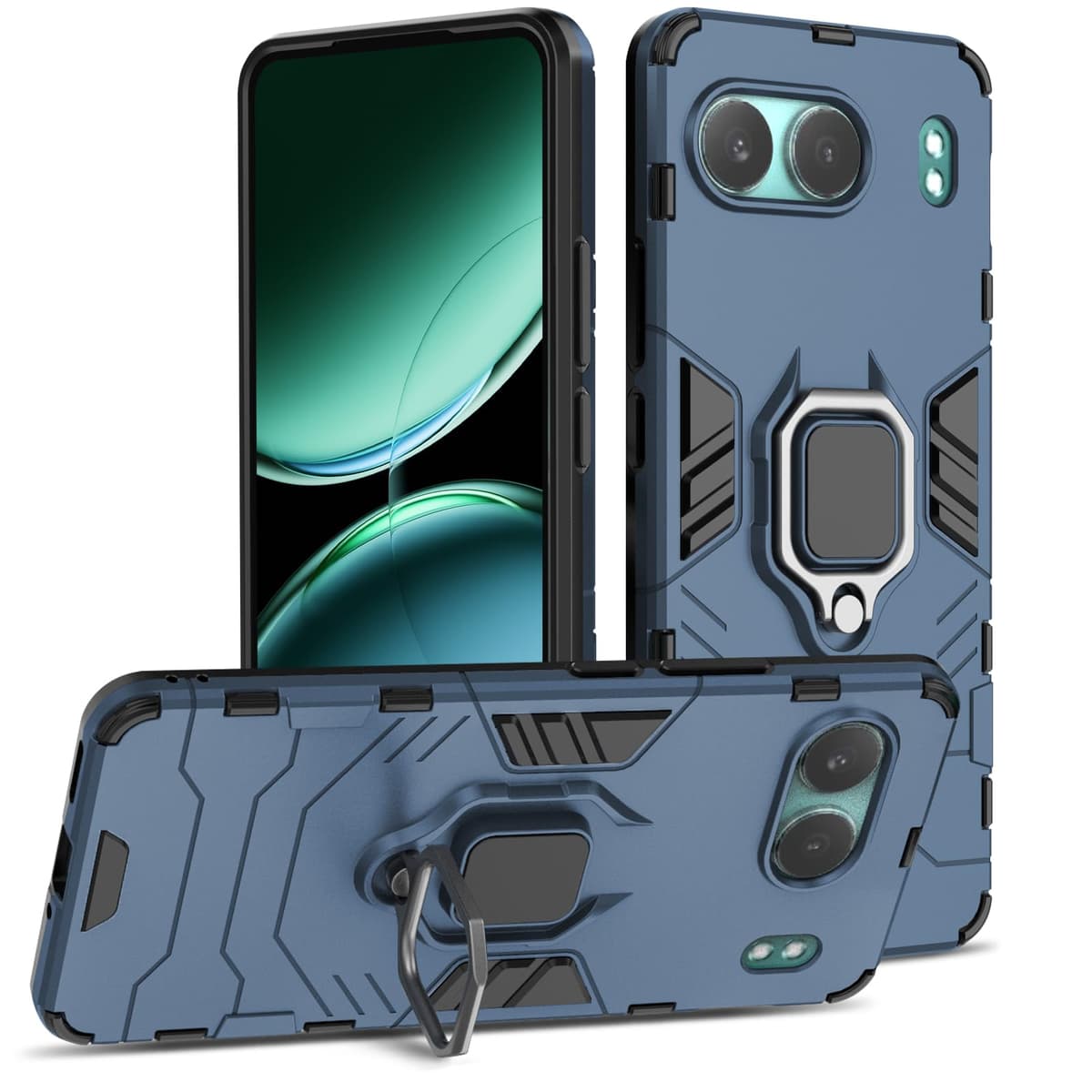 Funda para CMF Phone 2 Pro, Carcasa Antigolpes con Soporte anular metálico, Case Protectora de Grado Militar, Negro — view 1257