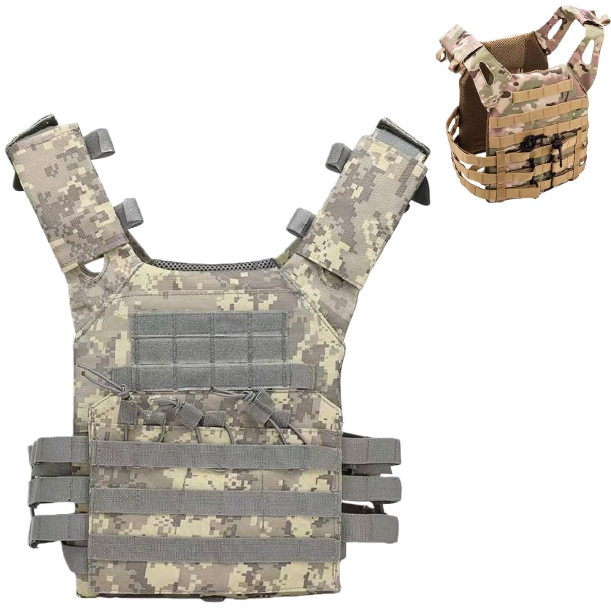 Genérico Chaleco táctico para hombres y mujeres – Portador de pecho ligero para airsoft, chaleco de caza para paintball al aire libre, juego de guerra, ropa de airsoft