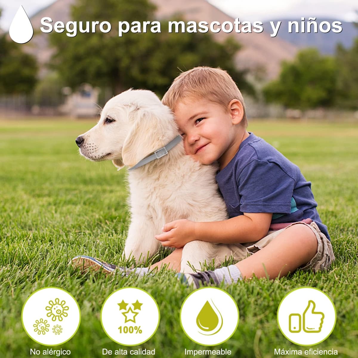DEWEL Collar contra Pulgas y Garrapatas para Perros Grandes Medianos y Pequeños, Collar Antiparasitario para Perros 8 Meses de Protección, Control Antipulgas para Mascotas de 63,5 cm Gris 1 Unidad — view 3