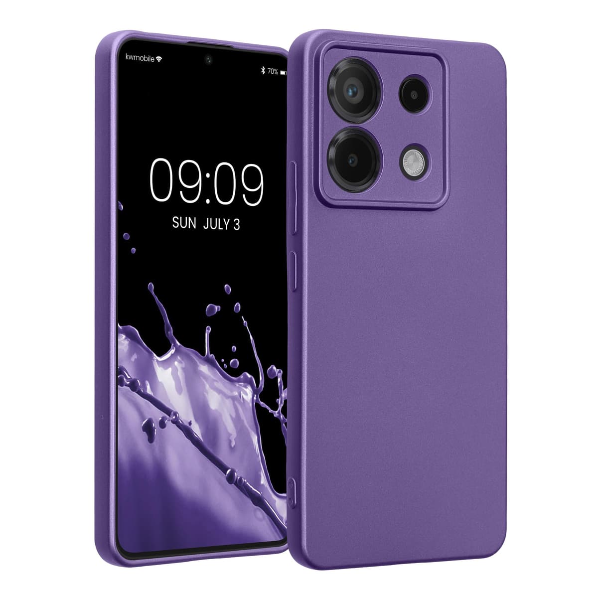 kwmobile Carcasa Compatible con Xiaomi Redmi Note 14 Pro 5G / Poco X7 Funda - Funda Ultrafina de TPU con Bordes elevados - Lavanda Metalizado — view 19