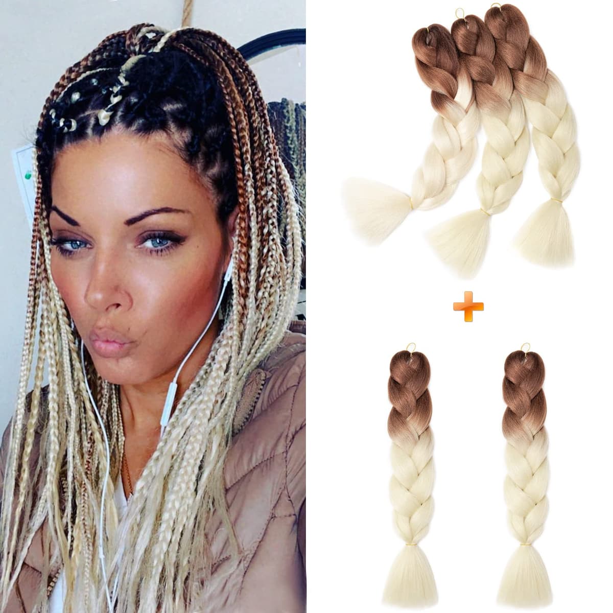 60cm Extensiones de Pelo Trenzas Africanas Castaño Oscuro Extensiones para Trenzas Africanas 1 pcs 100g Kanekalon Pelo para Trenzas Africanas Sintetico Extensiones de Trenzado Cabello Braiding — view 82