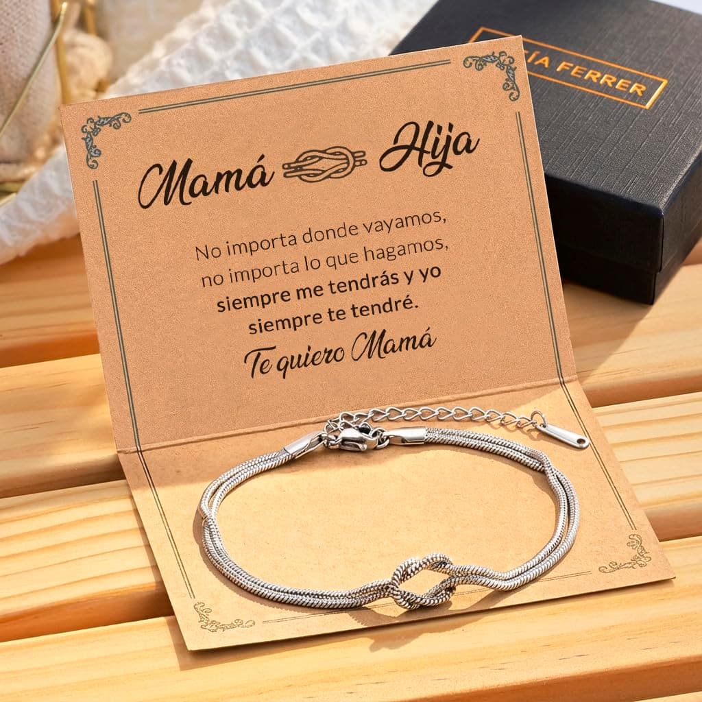 Pulsera Mamá de Acero Inoxidable con Tarjeta Dedicatoria para Dia de la Madre, Caja Lista para Entregar, Ideas de Regalos Para Madres, Elegante, Emotivo — view 5