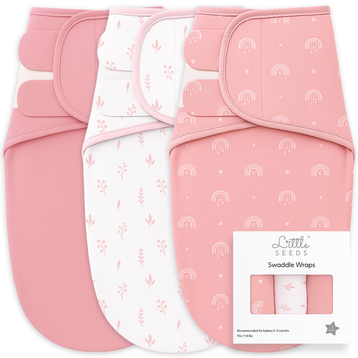 Little Seeds Swaddle Blanket 0-3 Months, 3-Pack Organic Cotton Baby Swaddles - Swaddles for Newborns Infant Boys & Girls, Soft & Snug Hip-Healthy Swaddling Blankets — view 12
