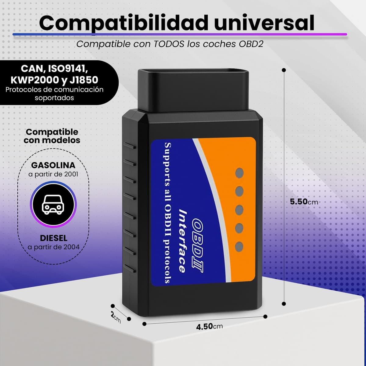 Obd2 Multi-brand Car Diagnosis - Car Diagnosis Machine for Faults and Errors - Obd2 Diagnosis Bluetooth 4.0 for iOS, Android and Windows - Wireless Mini Diagnostic Automotive Scanner. — view 3