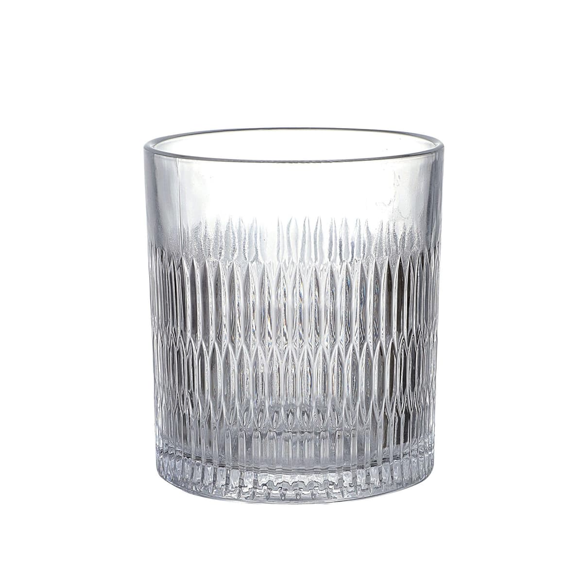 INDE SANTA CLARA | Set 6 Vasos de Cristal Agua 35cl Aberdeen Tallado Transparente, Vasos Bajos de Vidrio Claro, Vasos Agua Aptos Lavavajillas y Microondas — view 4