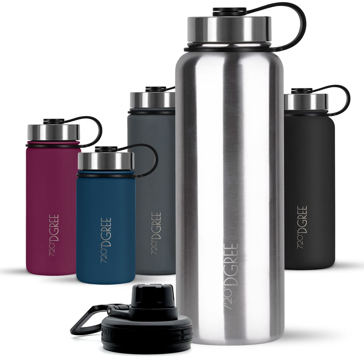720°DGREE Botella Agua Termo Acero Inoxidable “noLimit“ – 410ml, 530ml, 710ml, 950ml, 1200ml - Sin BPA Free, Antigoteo y Prueba de Fugas - Frasco térmico, Cantimplora Aislada +Cubierta Deportes Gratis — view 25