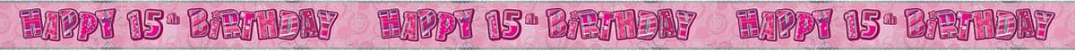 Unique Party 92068 - 9ft Foil Glitz Pink Happy 80th Birthday Banner — view 114