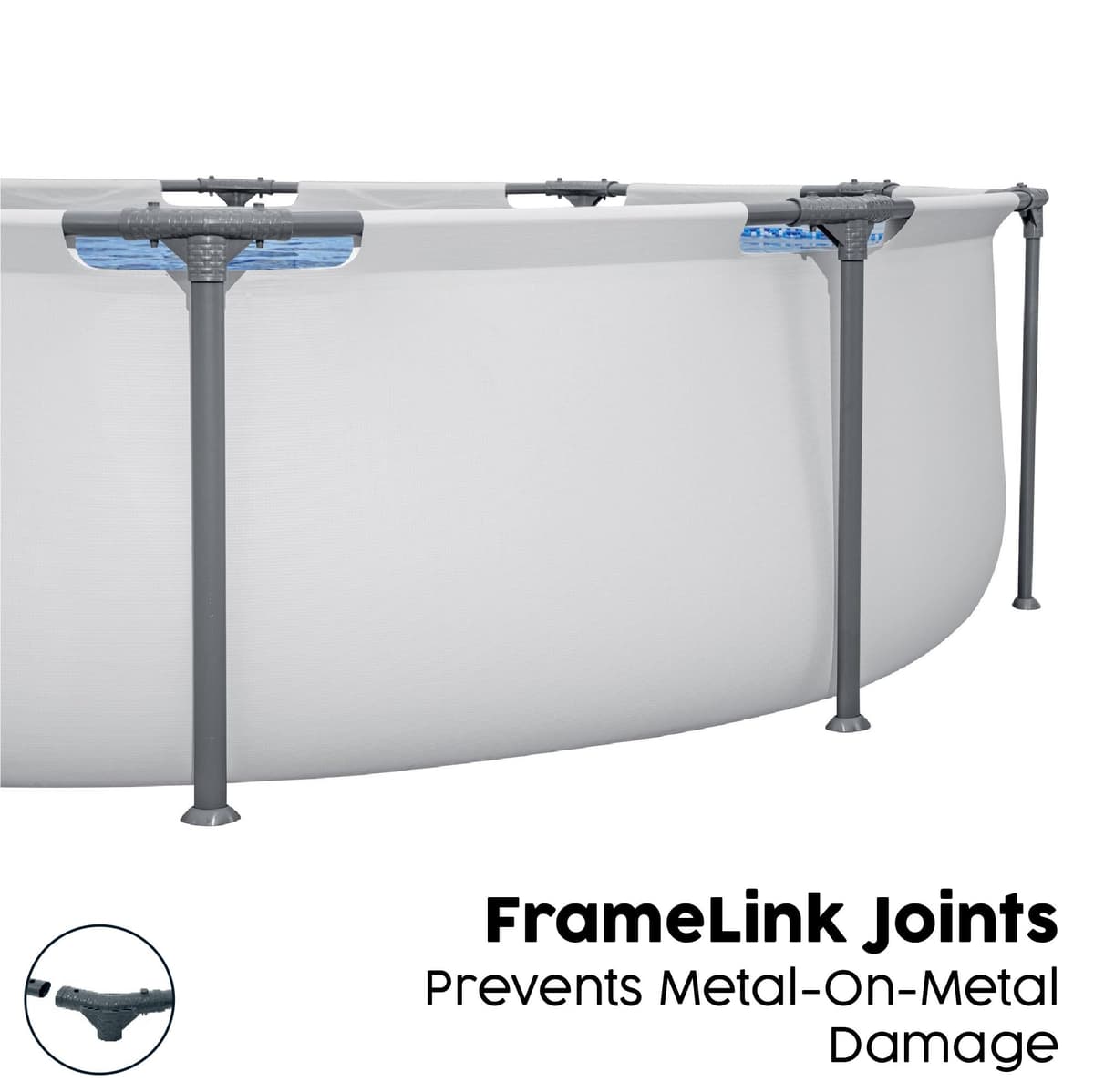 Bestway BW56416GB-21 Steel Pro Round Frame Swimming Pool with Filter Pump, Grey, 12 ft — view 4